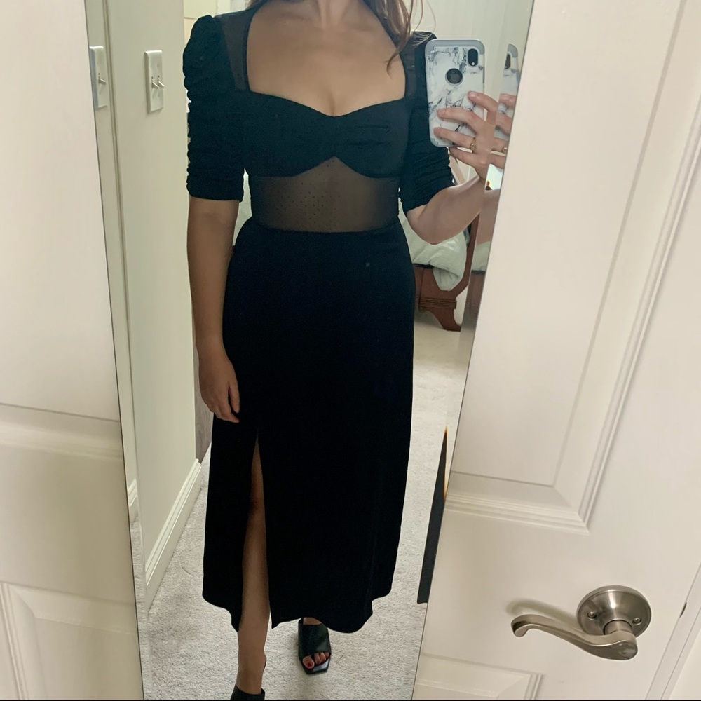 Allen Schwartz puff sleeve midi dress